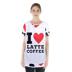 I Love Latte Coffee Skirt Hem Sports Top