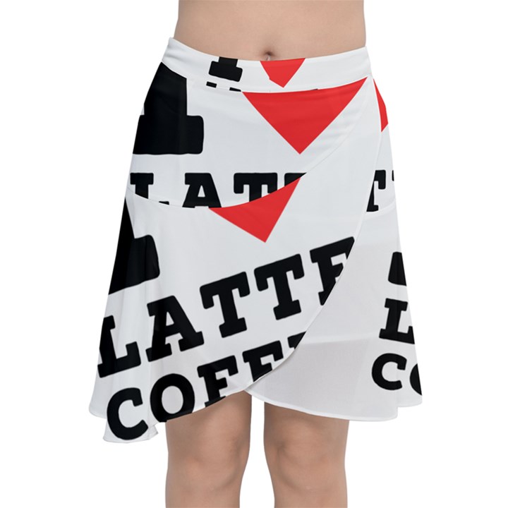 I love latte coffee Chiffon Wrap Front Skirt