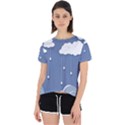 Blue Clouds Rain Raindrops Weather Sky Raining Open Back Sport Tee View1