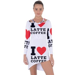 I Love Latte Coffee Asymmetric Cut-out Shift Dress by ilovewhateva