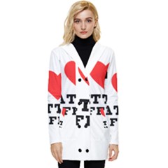 I Love Latte Coffee Button Up Hooded Coat  by ilovewhateva