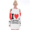 I love latte coffee Velvet Long Sleeve Shoulder Cutout Dress View2