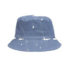 Blue Clouds Rain Raindrops Weather Sky Raining Inside Out Bucket Hat by Wav3s