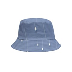 Blue Clouds Rain Raindrops Weather Sky Raining Inside Out Bucket Hat (kids) by Wav3s