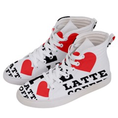 I Love Latte Coffee Women s Hi-top Skate Sneakers by ilovewhateva