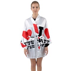 I Love Latte Coffee Long Sleeve Satin Kimono by ilovewhateva