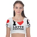 I love latte coffee Velvet Short Sleeve Crop Top  View1