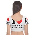 I love latte coffee Velvet Short Sleeve Crop Top  View2