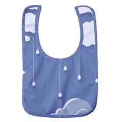 Blue Clouds Rain Raindrops Weather Sky Raining Baby Bib by Wav3s