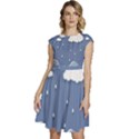 Blue Clouds Rain Raindrops Weather Sky Raining Cap Sleeve High Waist Dress View1