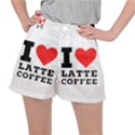 I love latte coffee Women s Ripstop Shorts View1