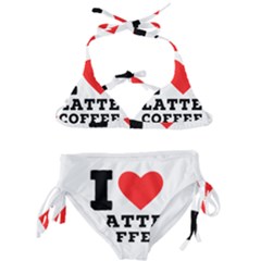 I Love Latte Coffee Kids  Classic Bikini Set by ilovewhateva