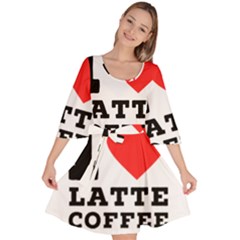 I Love Latte Coffee Velour Kimono Dress by ilovewhateva