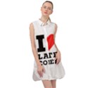 I love latte coffee Sleeveless Shirt Dress View1