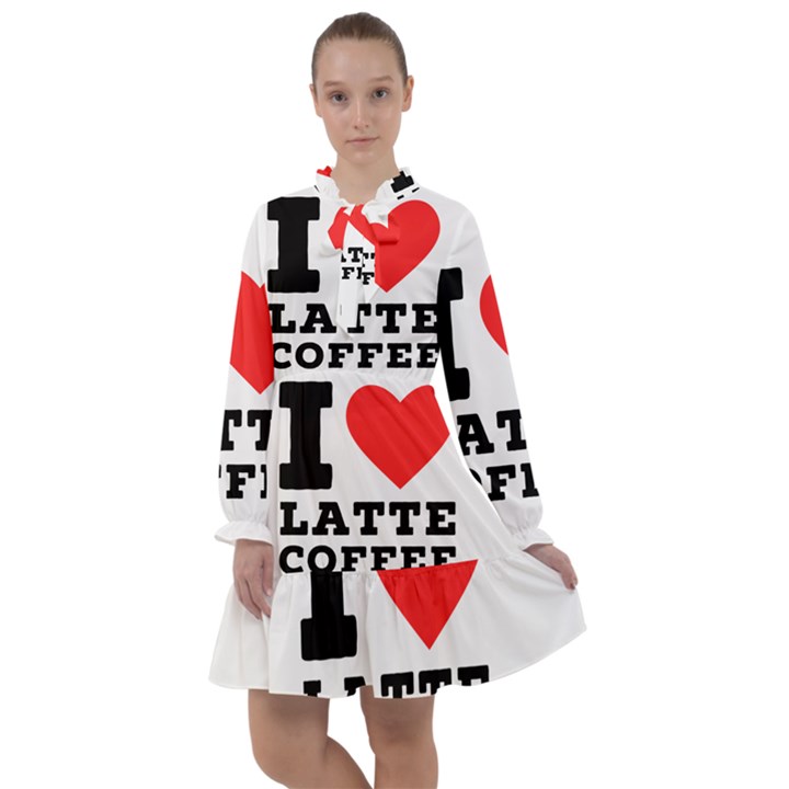 I love latte coffee All Frills Chiffon Dress