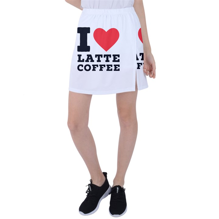 I love latte coffee Tennis Skirt