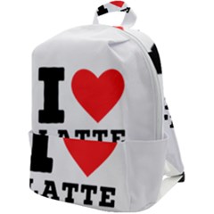 I Love Latte Coffee Zip Up Backpack by ilovewhateva