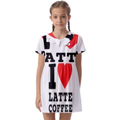 I Love Latte Coffee Kids  Asymmetric Collar Dress by ilovewhateva