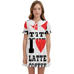 I Love Latte Coffee Kids  Sweet Collar Dress by ilovewhateva