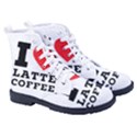 I love latte coffee Women s High-Top Canvas Sneakers View3