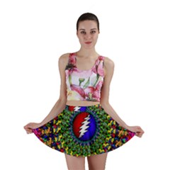 Grateful Dead Pattern Mini Skirt by Wav3s