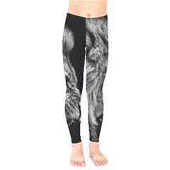 Angry Male Lion Roar Kids  Leggings by Wav3s