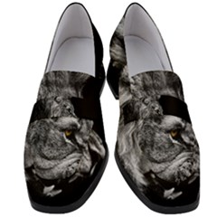 Angry Male Lion Roar Women s Chunky Heel Loafers by Wav3s