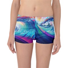 Wave Ocean Sea Tsunami Nautical Nature Water Reversible Boyleg Bikini Bottoms by Wav3s