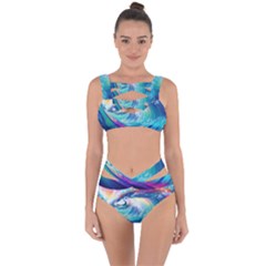 Wave Ocean Sea Tsunami Nautical Nature Water Bandaged Up Bikini Set  by Wav3s