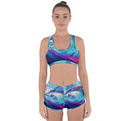 Wave Ocean Sea Tsunami Nautical Nature Water Racerback Boyleg Bikini Set by Wav3s