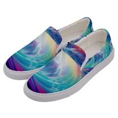 Wave Ocean Sea Tsunami Nautical Nature Water Men s Canvas Slip Ons by Wav3s