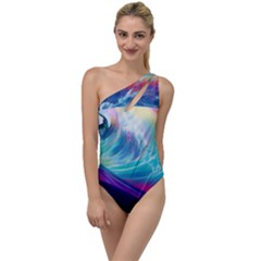 Wave Ocean Sea Tsunami Nautical Nature Water To One Side Swimsuit