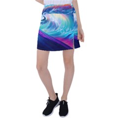 Wave Ocean Sea Tsunami Nautical Nature Water Tennis Skirt by Wav3s