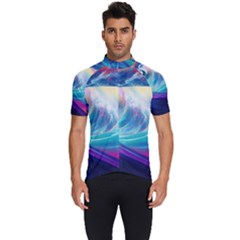 Wave Ocean Sea Tsunami Nautical Nature Water Men s Short Sleeve Cycling Jersey