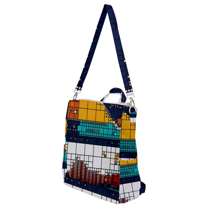 Abstract Statistic Rectangle Classification Crossbody Backpack