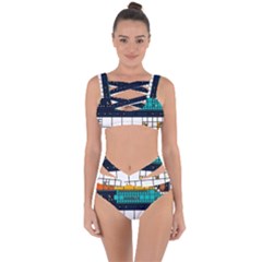 Abstract Statistic Rectangle Classification Bandaged Up Bikini Set  by Wav3s