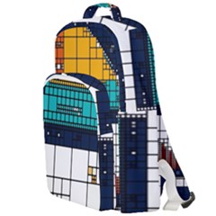 Abstract Statistic Rectangle Classification Double Compartment Backpack by Wav3s