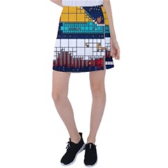 Abstract Statistic Rectangle Classification Tennis Skirt by Wav3s