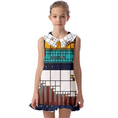 Abstract Statistic Rectangle Classification Kids  Pilgrim Collar Ruffle Hem Dress by Wav3s