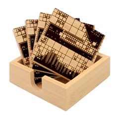 Abstract Statistic Rectangle Classification Bamboo Coaster Set by Wav3s