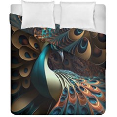 Peacock Bird Feathers Plumage Colorful Texture Abstract Duvet Cover Double Side (california King Size)