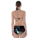 Peacock Bird Feathers plumage Colorful Texture Abstract Cut-Out One Piece Swimsuit View2