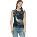 Peacock Bird Feathers plumage Colorful Texture Abstract Women s Raglan Cap Sleeve Tee View1