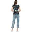 Peacock Bird Feathers plumage Colorful Texture Abstract Women s Raglan Cap Sleeve Tee View2