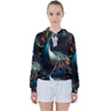 Peacock Bird Feathers plumage Colorful Texture Abstract Women s Tie Up Sweat View1