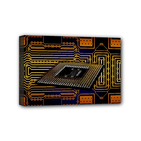 Processor Cpu Board Circuit Mini Canvas 6  X 4  (stretched) by Wav3s