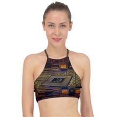 Processor Cpu Board Circuit Racer Front Bikini Top by Wav3s