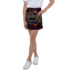 Processor Cpu Board Circuit Kids  Tennis Skirt by Wav3s