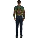 Circuit Hexagonal Geometric Pattern Background Pattern Men s Long Sleeve Pocket Shirt  View2