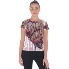 Brain Think Neurons Circuit Short Sleeve Sports Top  by Wav3s